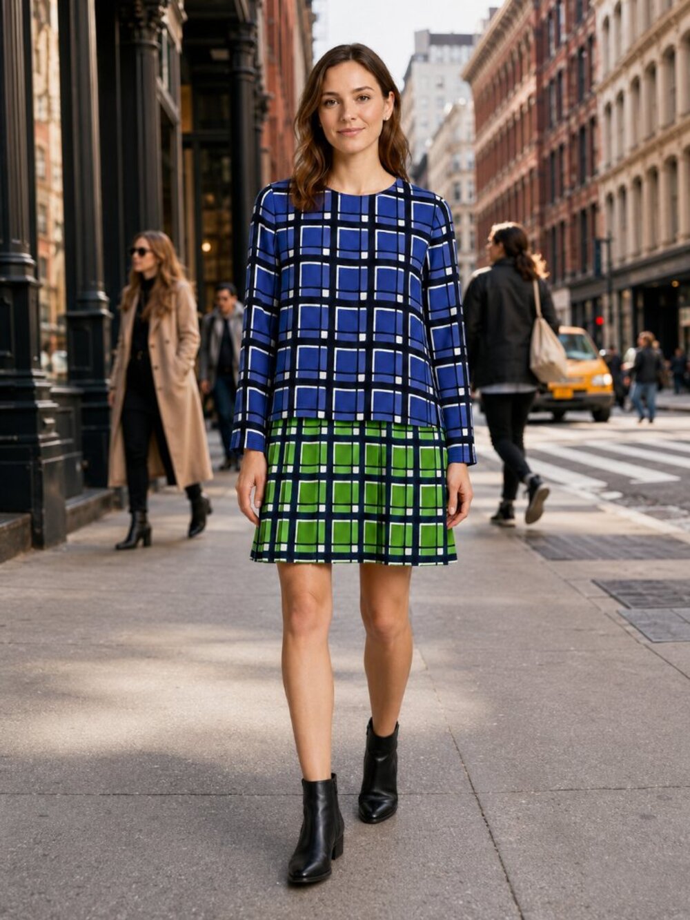 MARC by Marc Jacobs Toto Skipper Blue/Green Multi Plaid Skipper Dress Size M